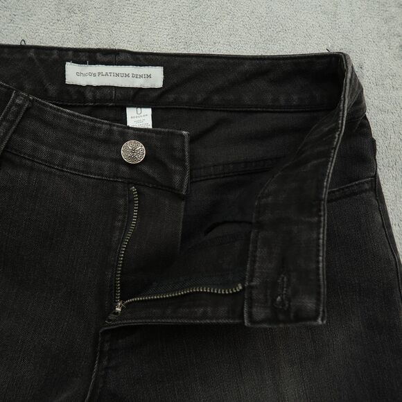 Chico's Jeans Gray Mid-Rise Straight - Picture 3 of 16